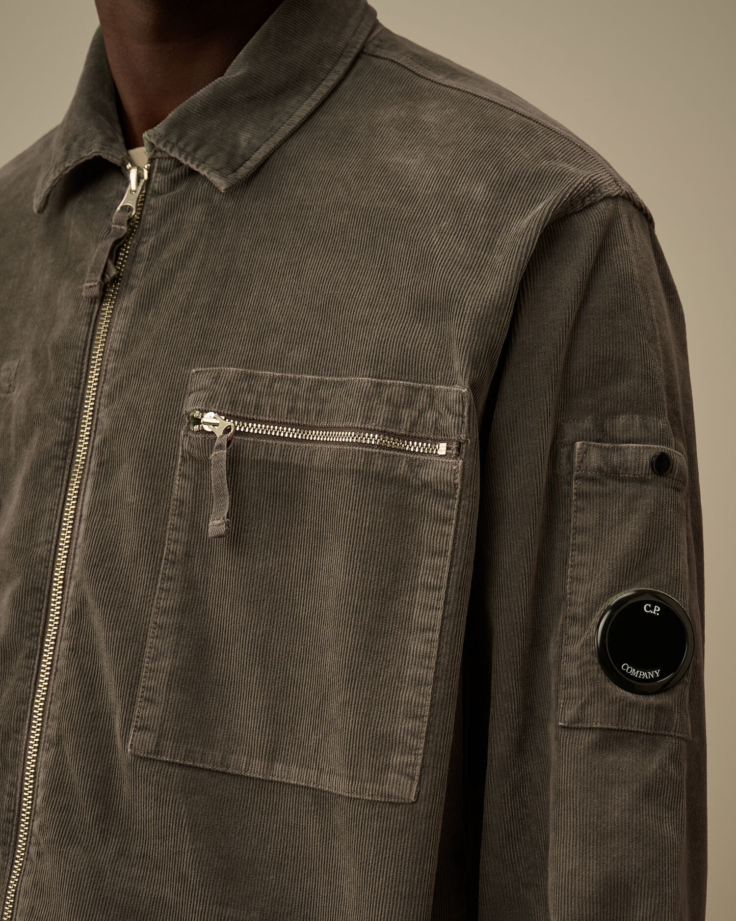 Corduroy Lens Zipped Overshirt - 5