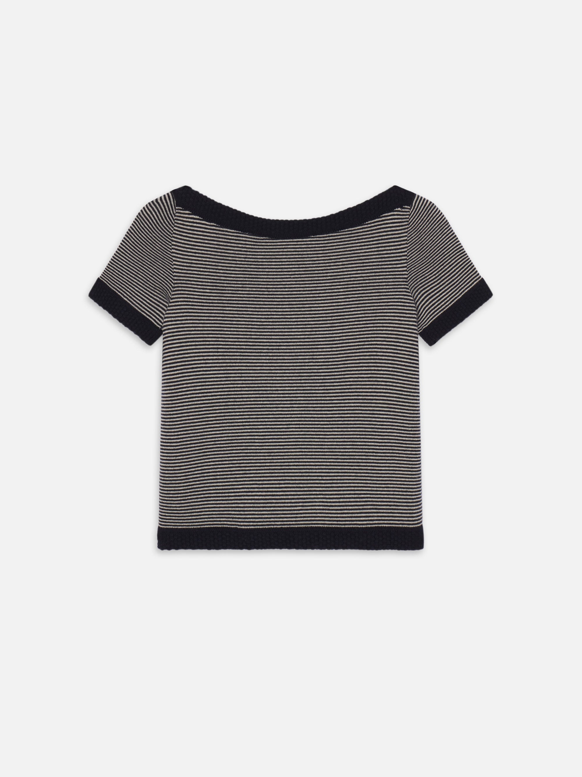 The Cashmere Boatneck in Navy Multi - 4
