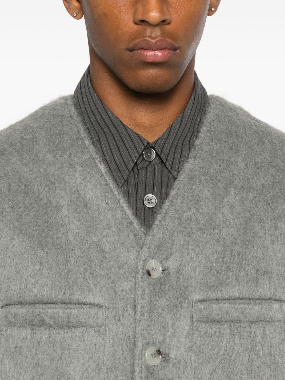 buttoned patch-pocket jacket - 5