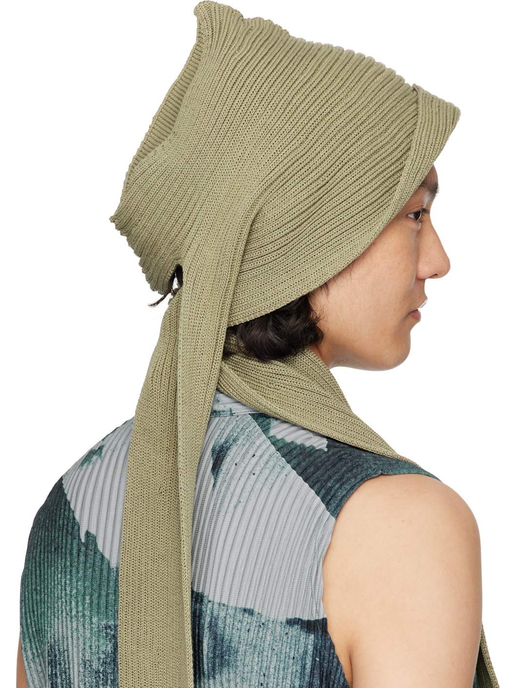 Khaki Beanie Scarf - 3
