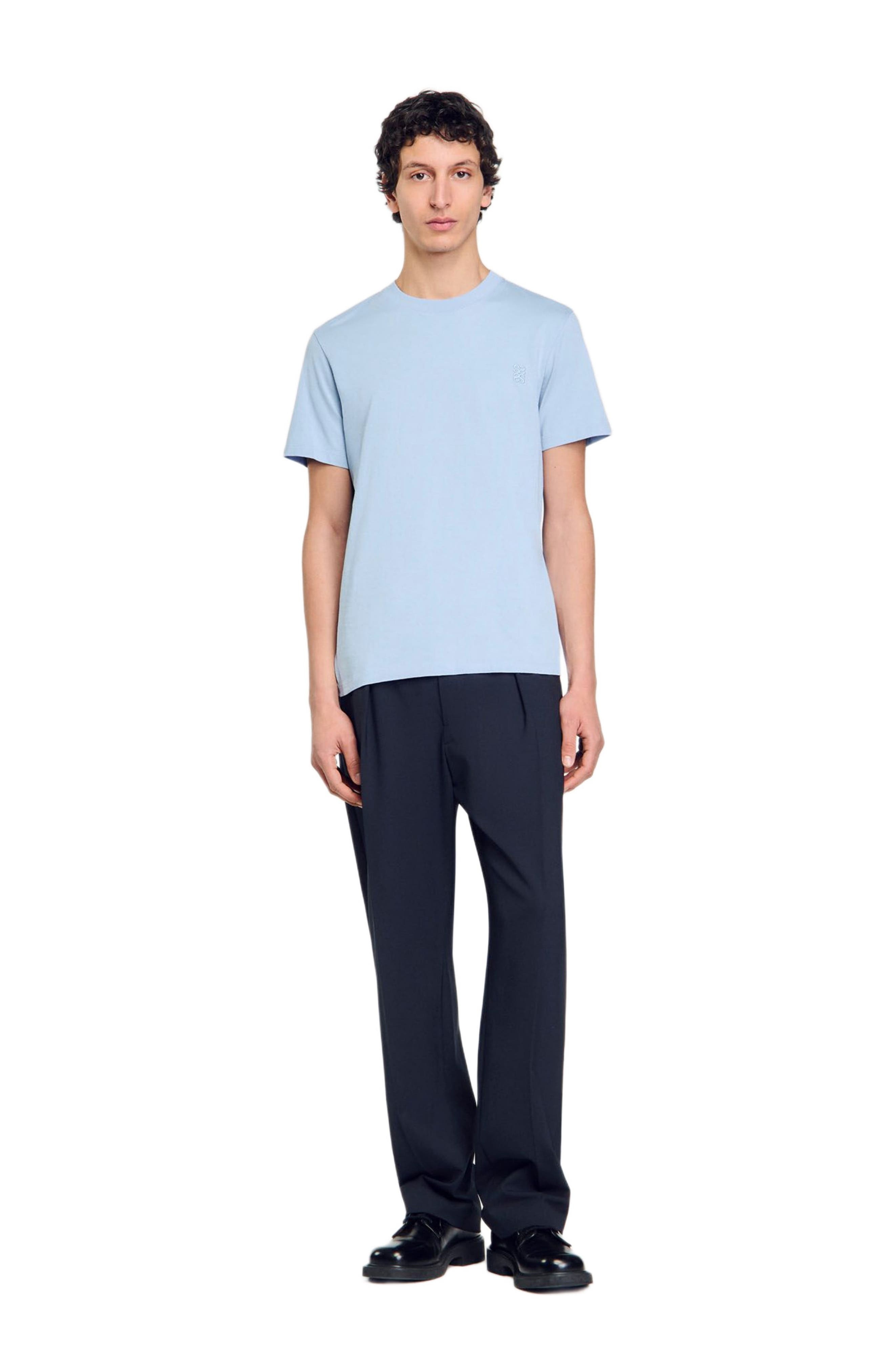 SANDRO Cotton T-shirt in Blue Sky at Nordstrom - 3