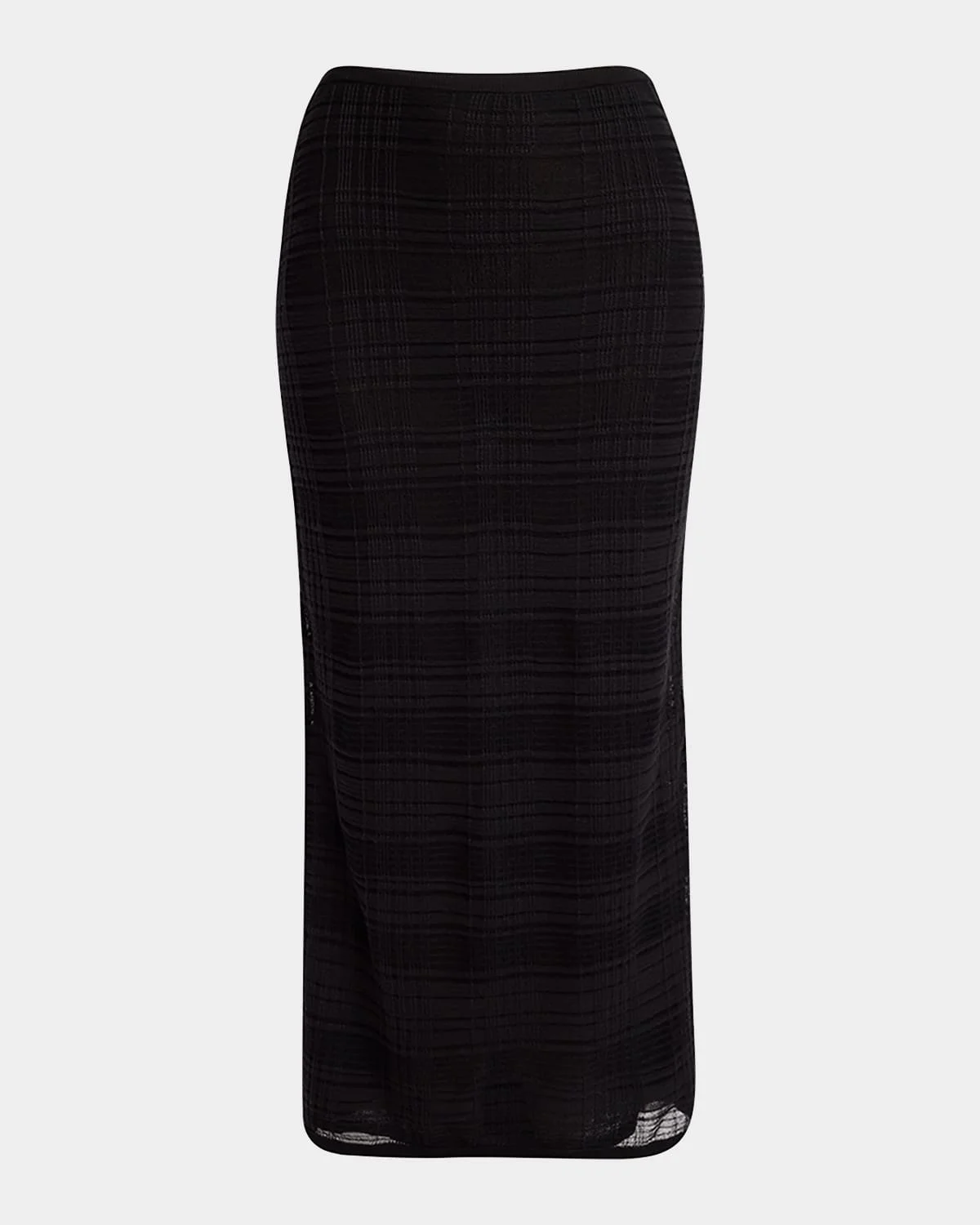 Elsa Plaid Knit Midi Skirt - 1