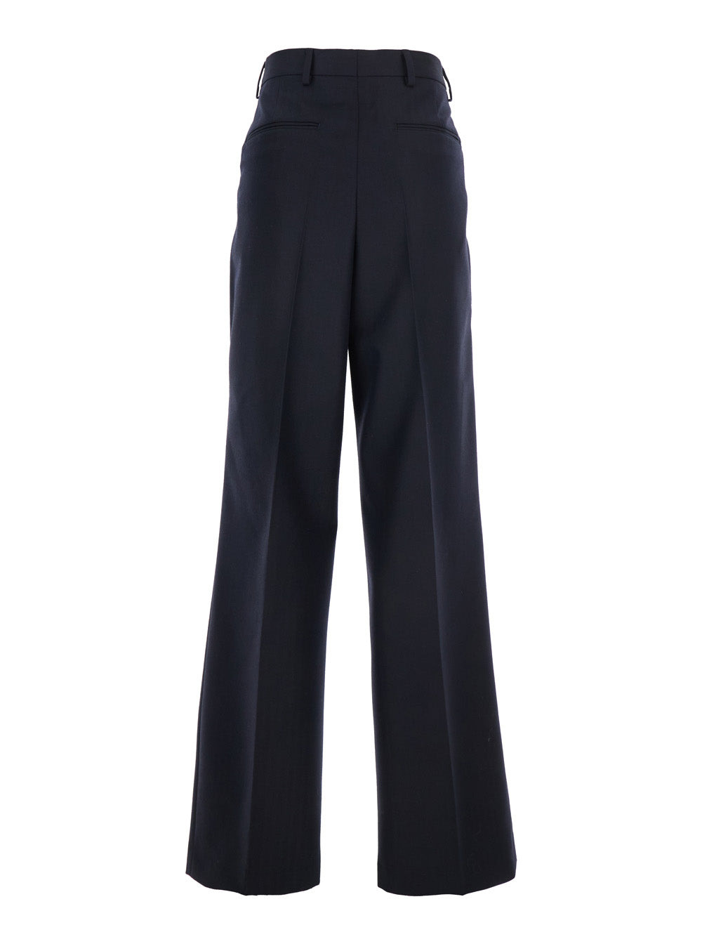 Dries Van Noten Women 'Portias' Blue Pants With Wide Leg And Two Rear Welt Pockets In Wool Woman - 2