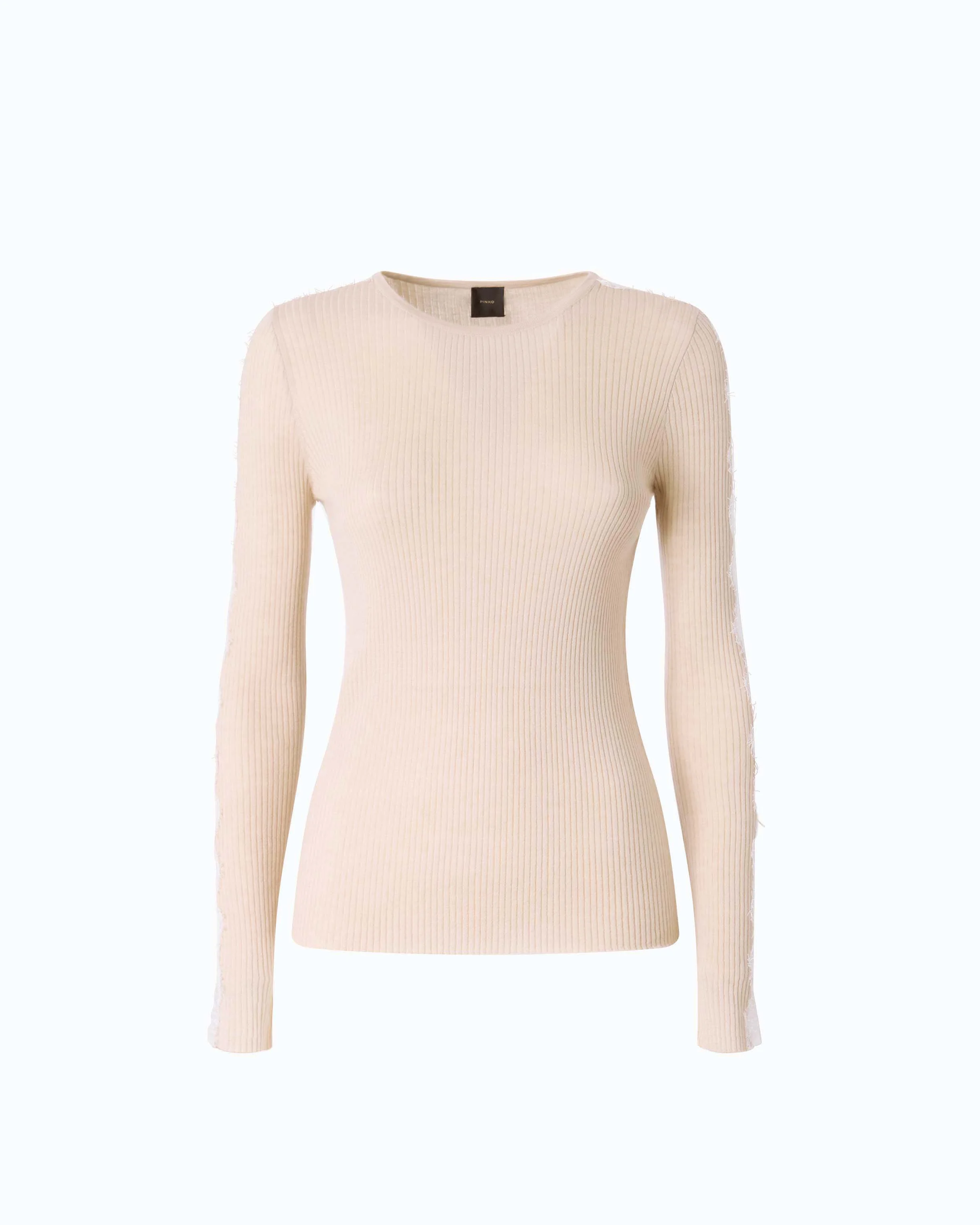 RIBBED SWEATER WITH LACE - 1