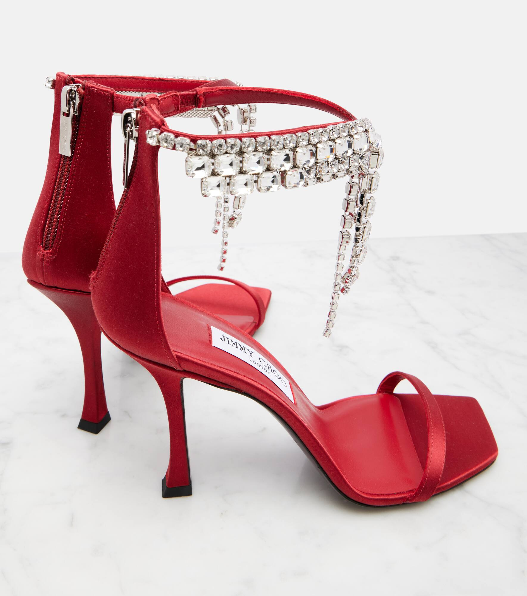 Verity 100 embellished satin sandals - 5