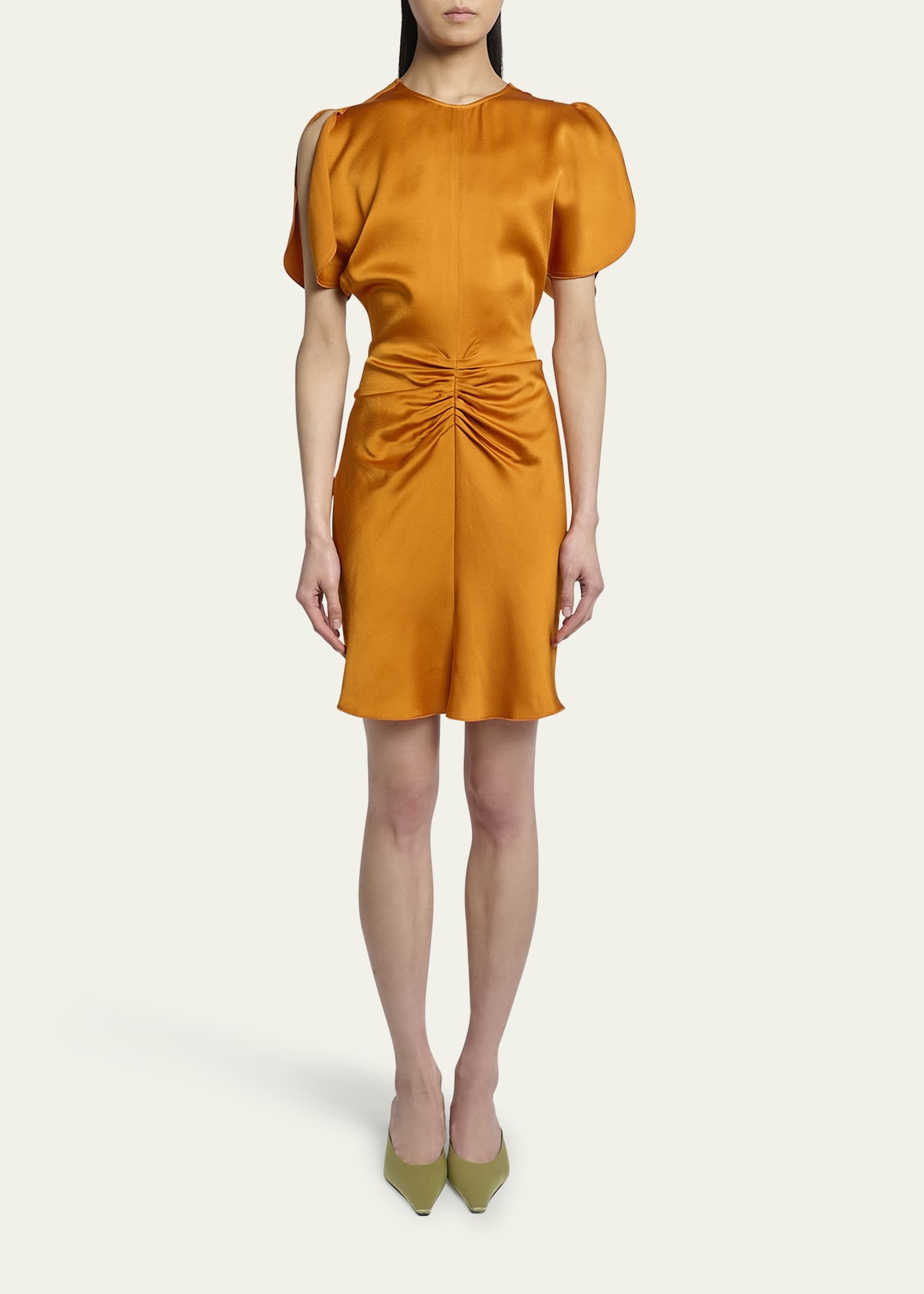 Ruched Gathered-Waist Mini Dress - 2