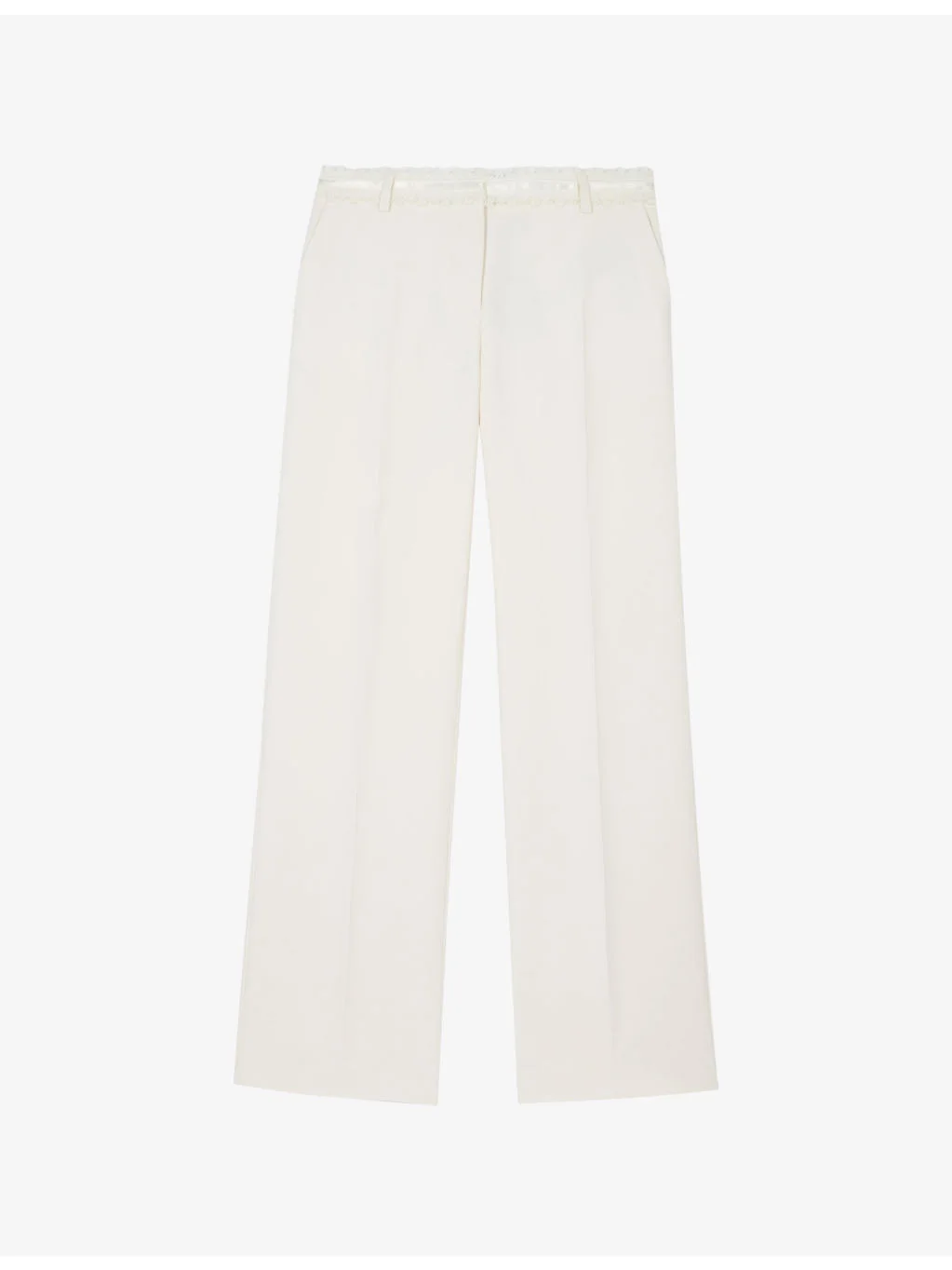 Wide-Leg Lace-Trim Woven Trousers - 1