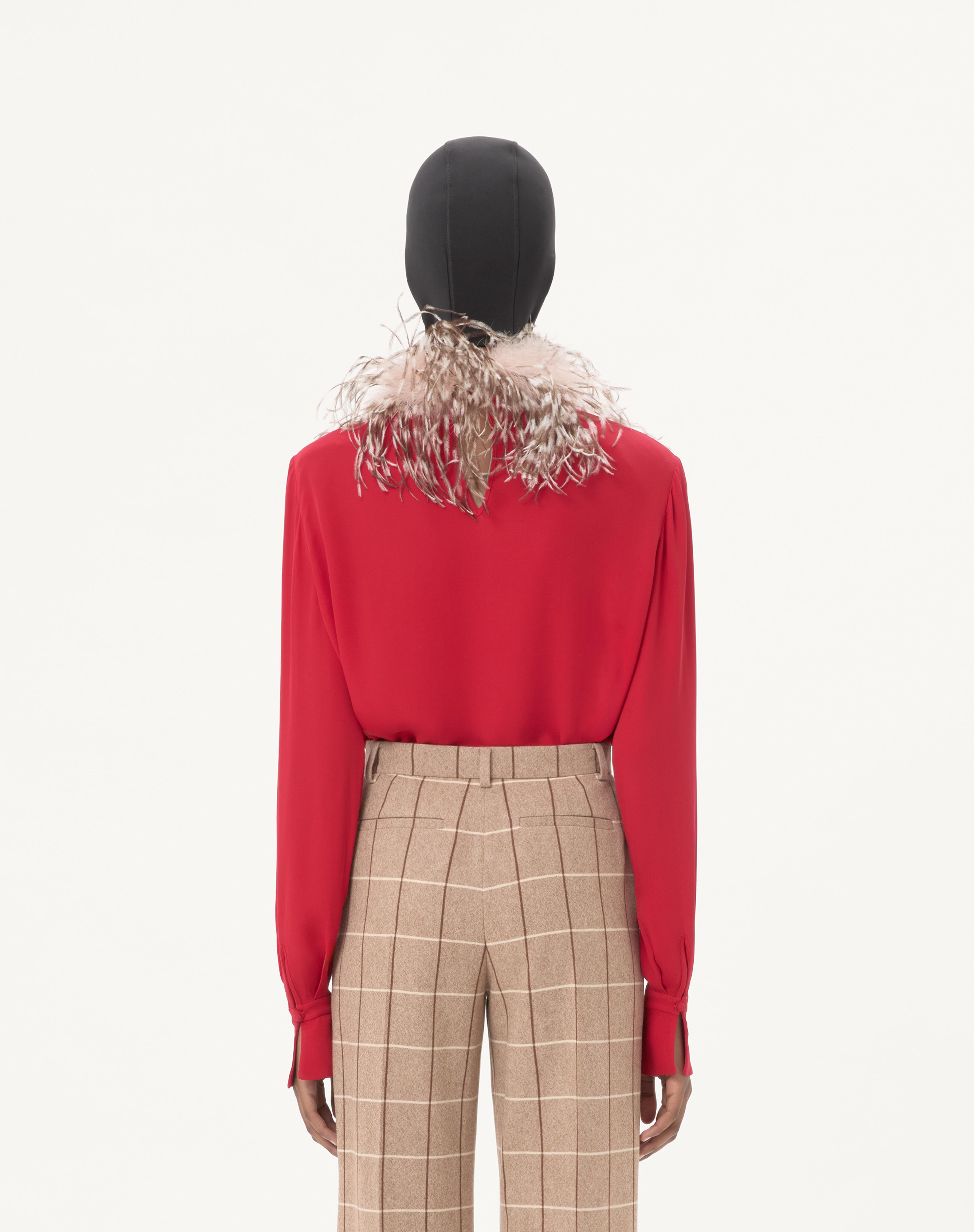 GEORGETTE TOP WITH FEATHERS - 6