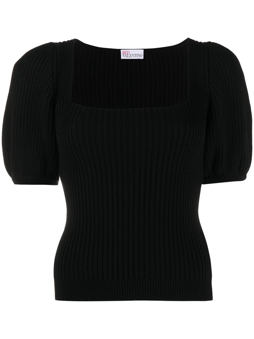 square-neck knitted top - 1