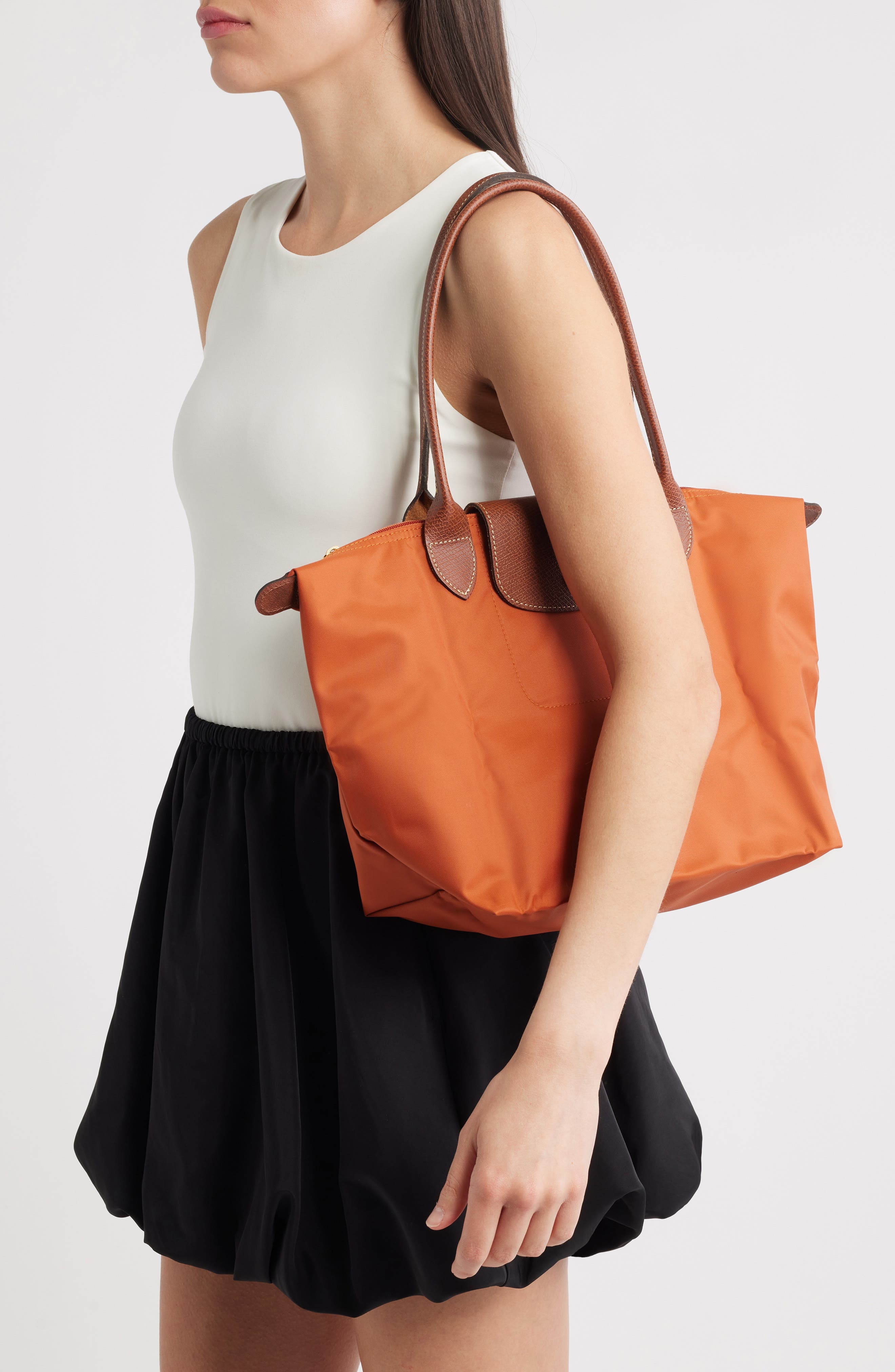 Longchamp Medium Le Pliage Nylon Shoulder Tote in Brick at Nordstrom - 8