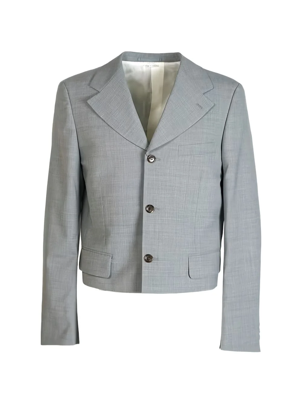 mélange-effect single-breasted blazer - 1
