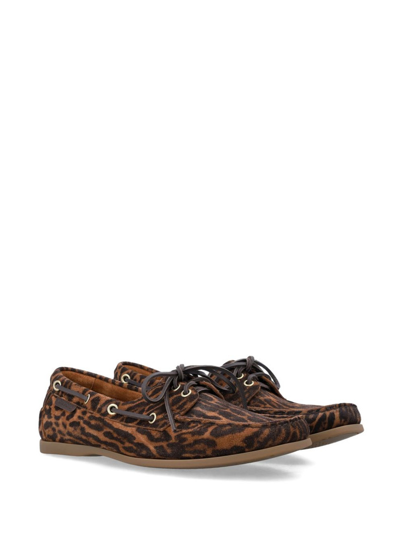 TOM FORD leopard-print boat shoes outlook