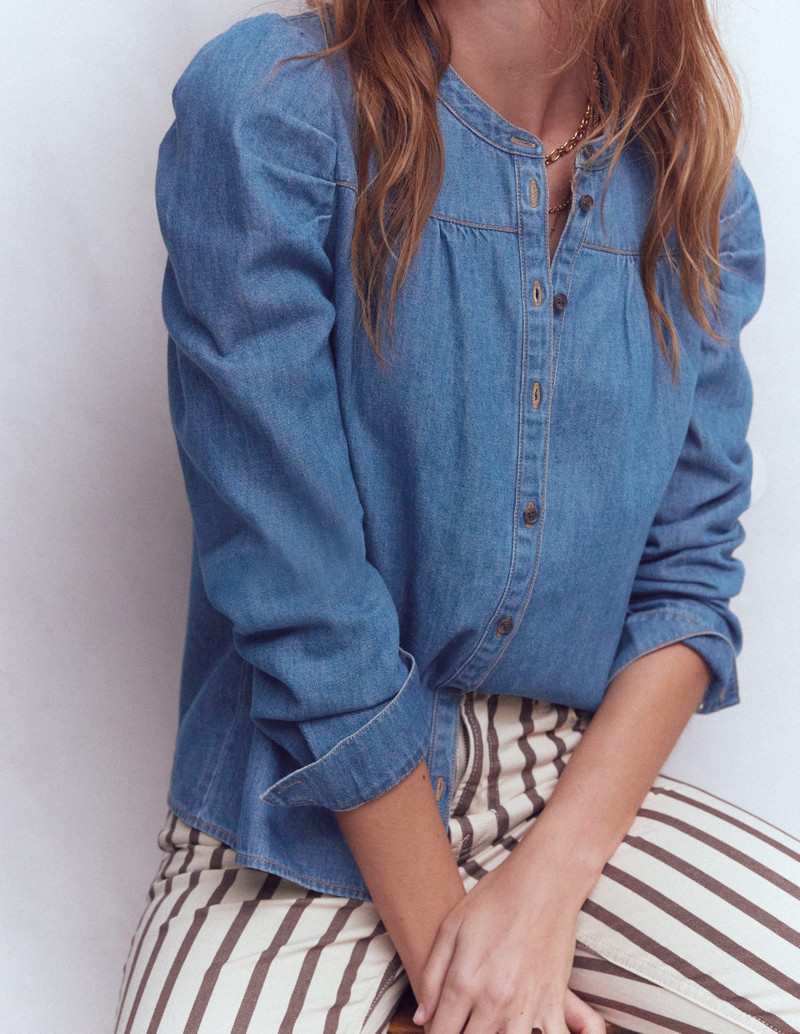 Mutton Denim Shirt-Mid Blue 3