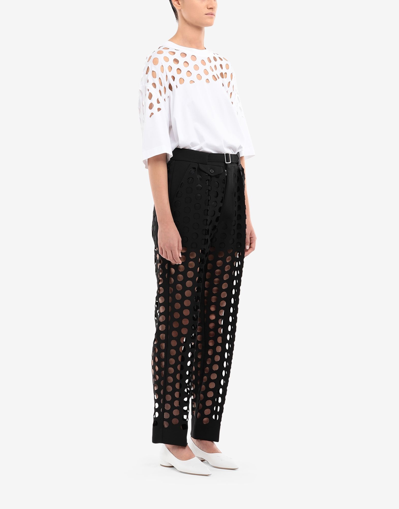 All-over punched hole trousers - 3