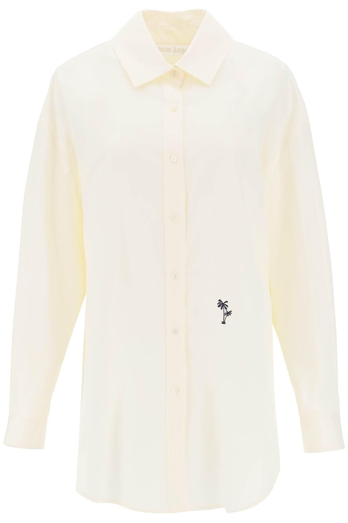 POPLIN SHIRT WITH PALM EMBROIDERY - 1