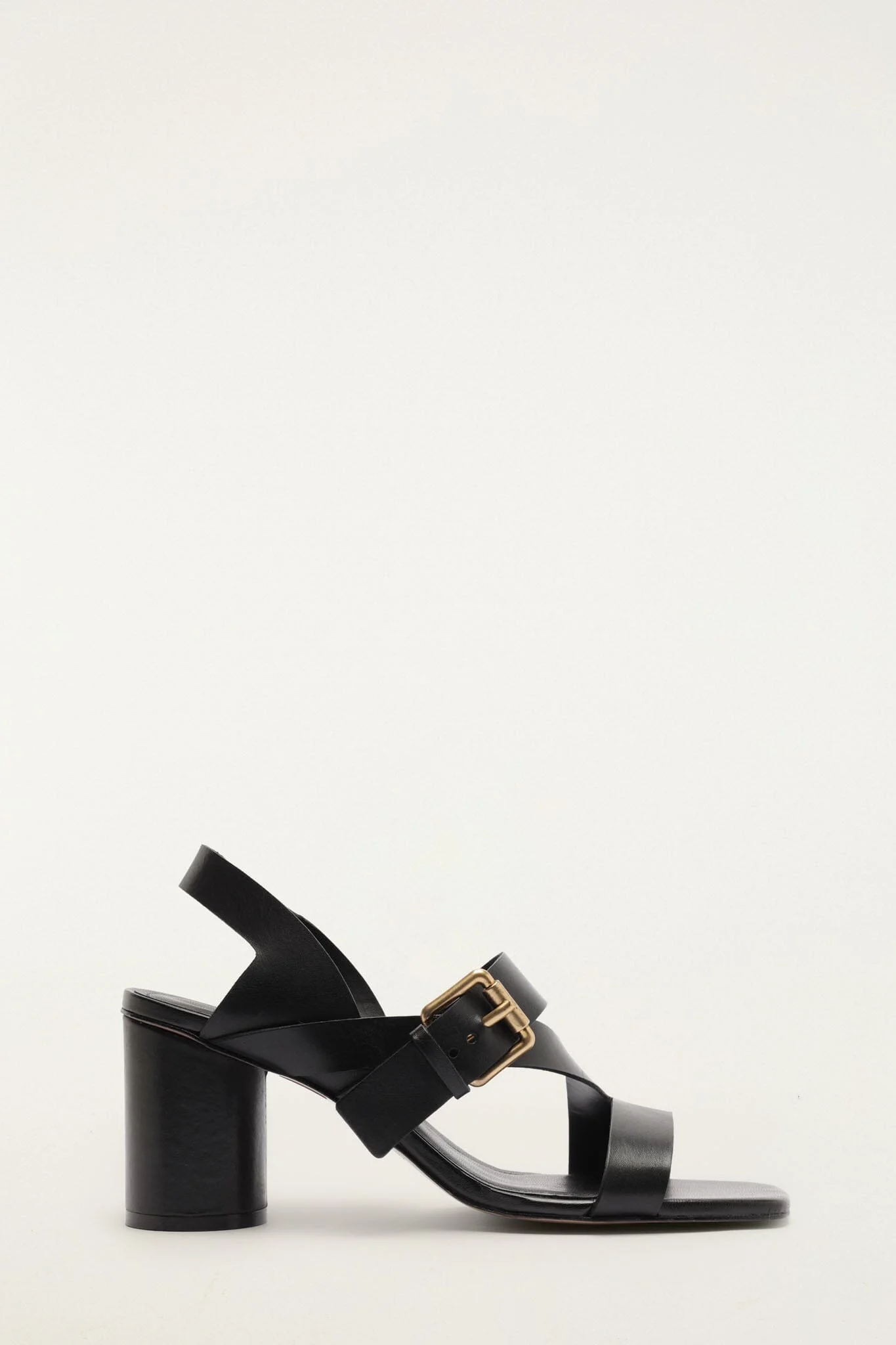 Buckle Block Helled Sandal - 1