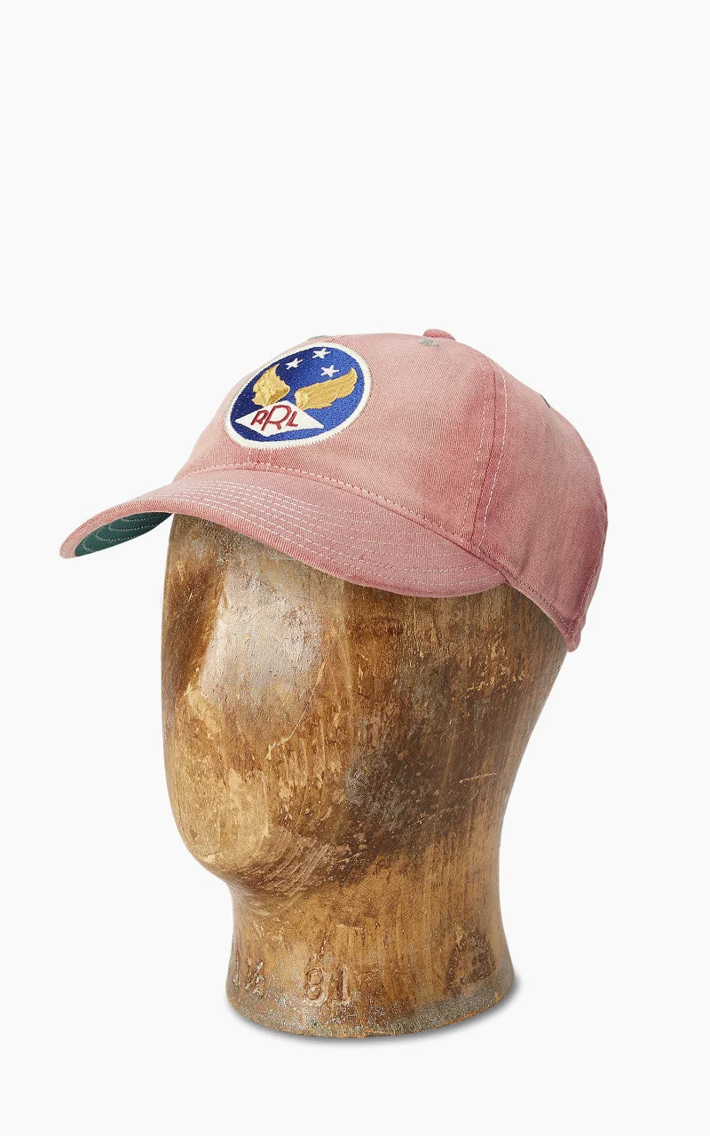RRL WINGED-LOGO BASEBALL CAP GARMENT-DYED FADED RED - 1