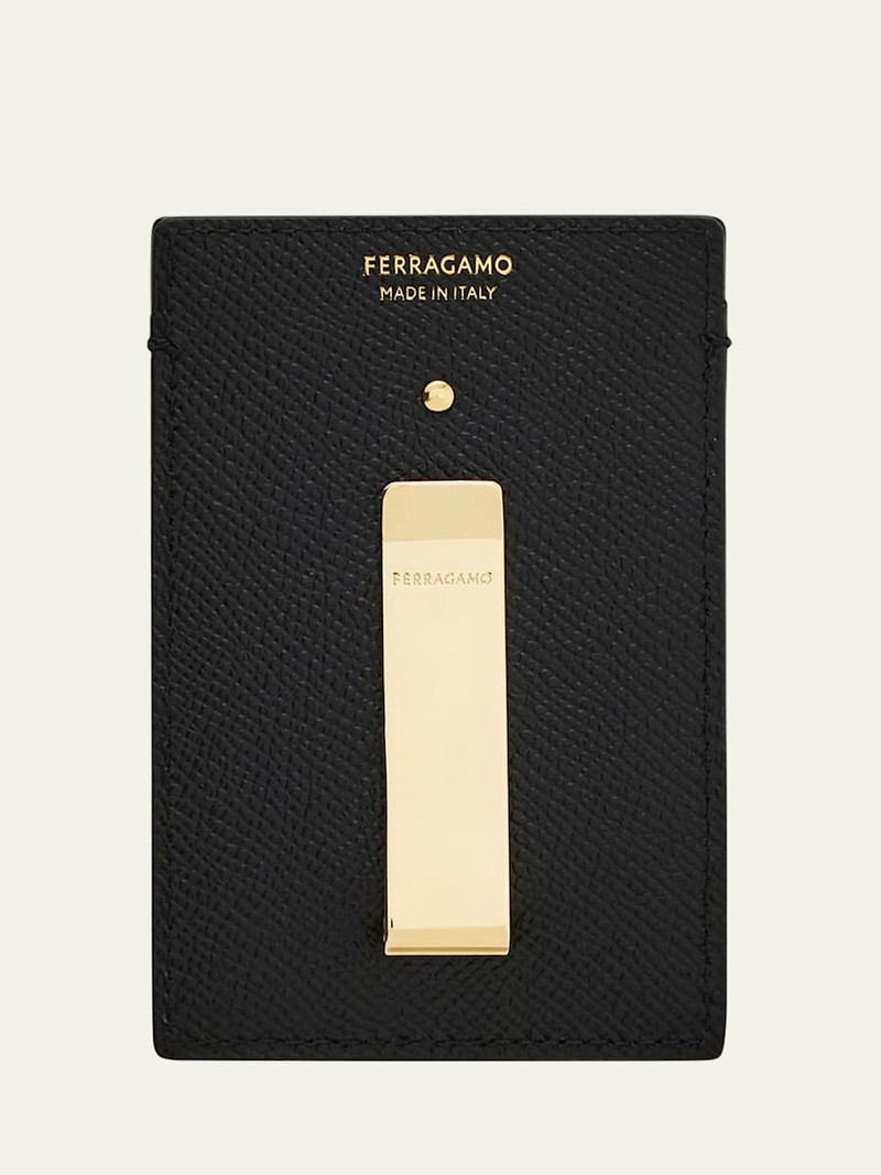 FERRAGAMO Men's Micro Gancio Money Clip Card Holder outlook