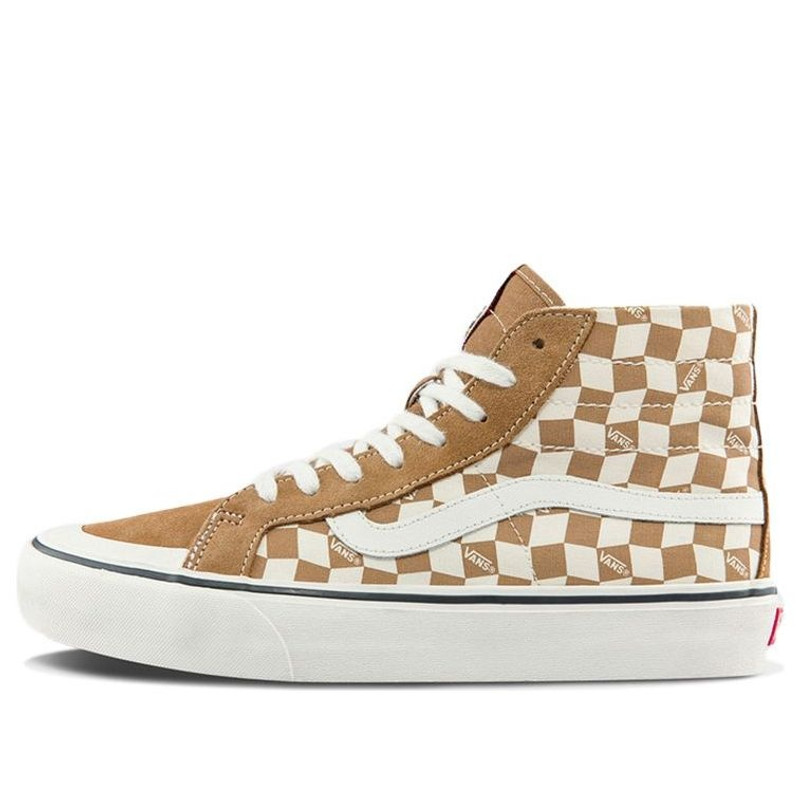 Vans SK8-Hi High Top Casual Skate Shoes Unisex Brown White Grid VN0A4BX7TBN - 1