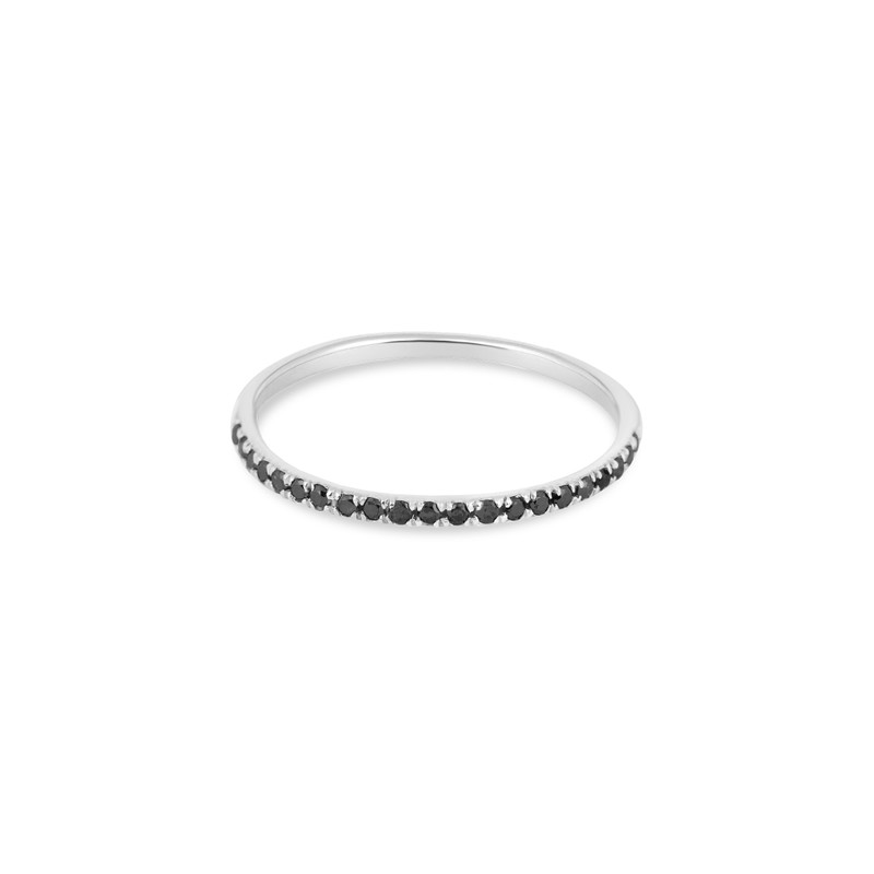 White Gold Fine Pave Black Diamond Band 1
