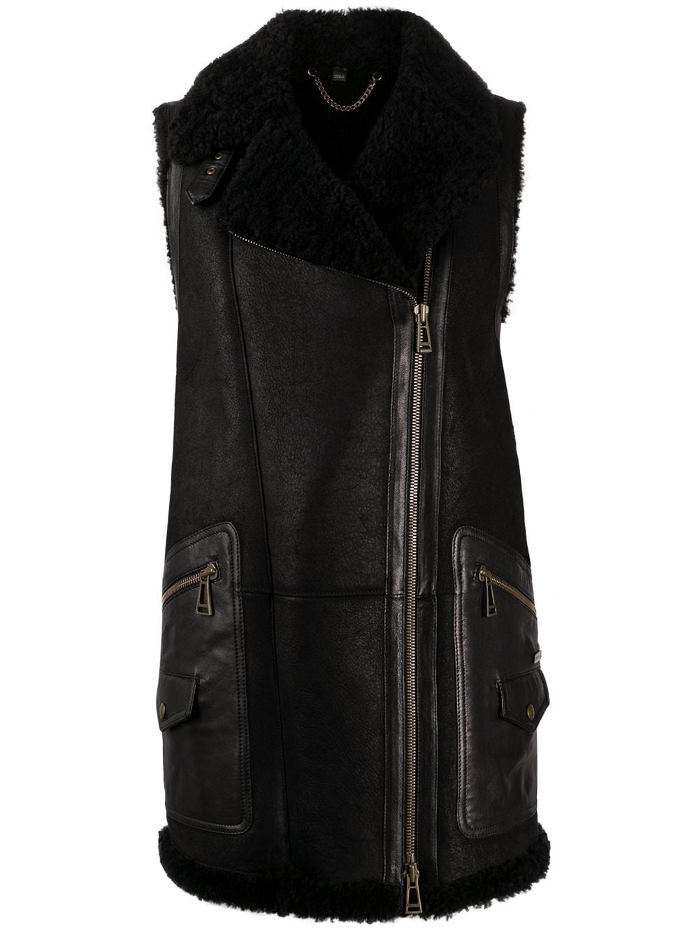 off-centre zip fastening gilet - 1