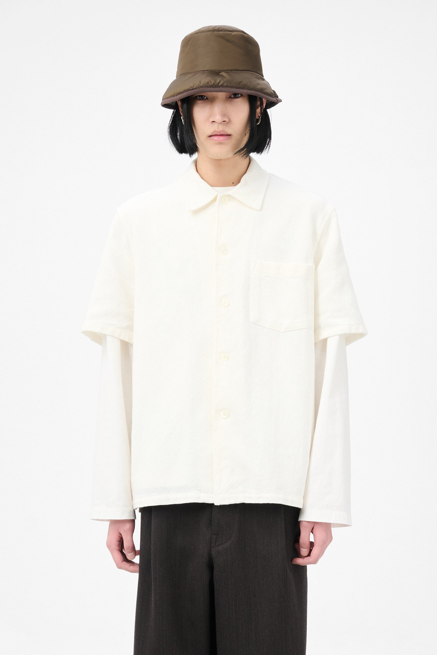 Box Shirt Shortsleeve White Crochet Weave - 3