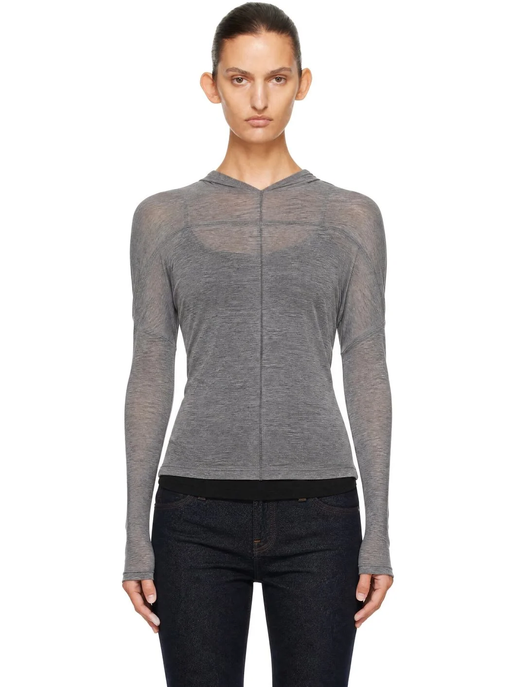 Gray Draped Top - 1