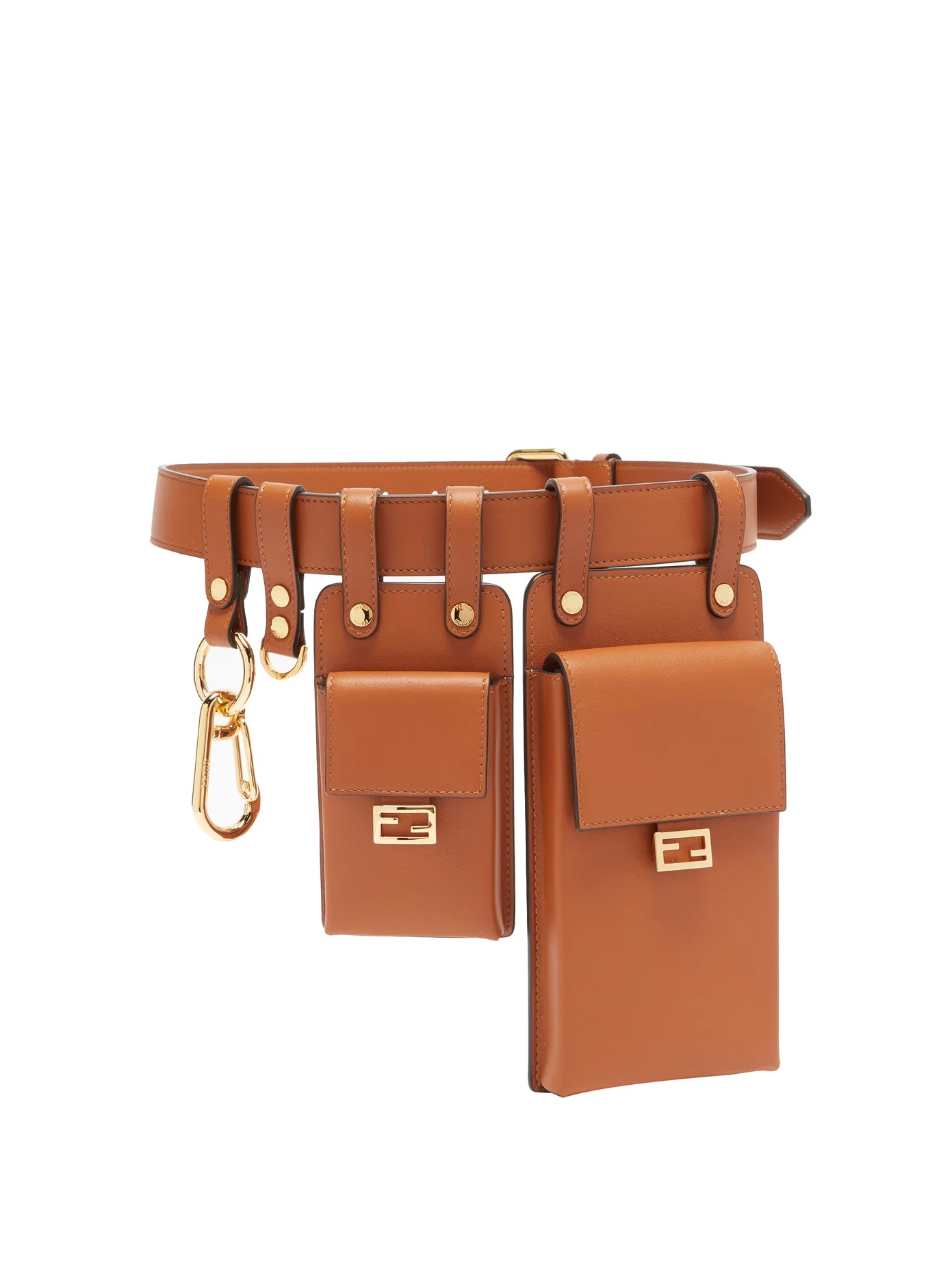 Multi-pouch leather utility belt - 1