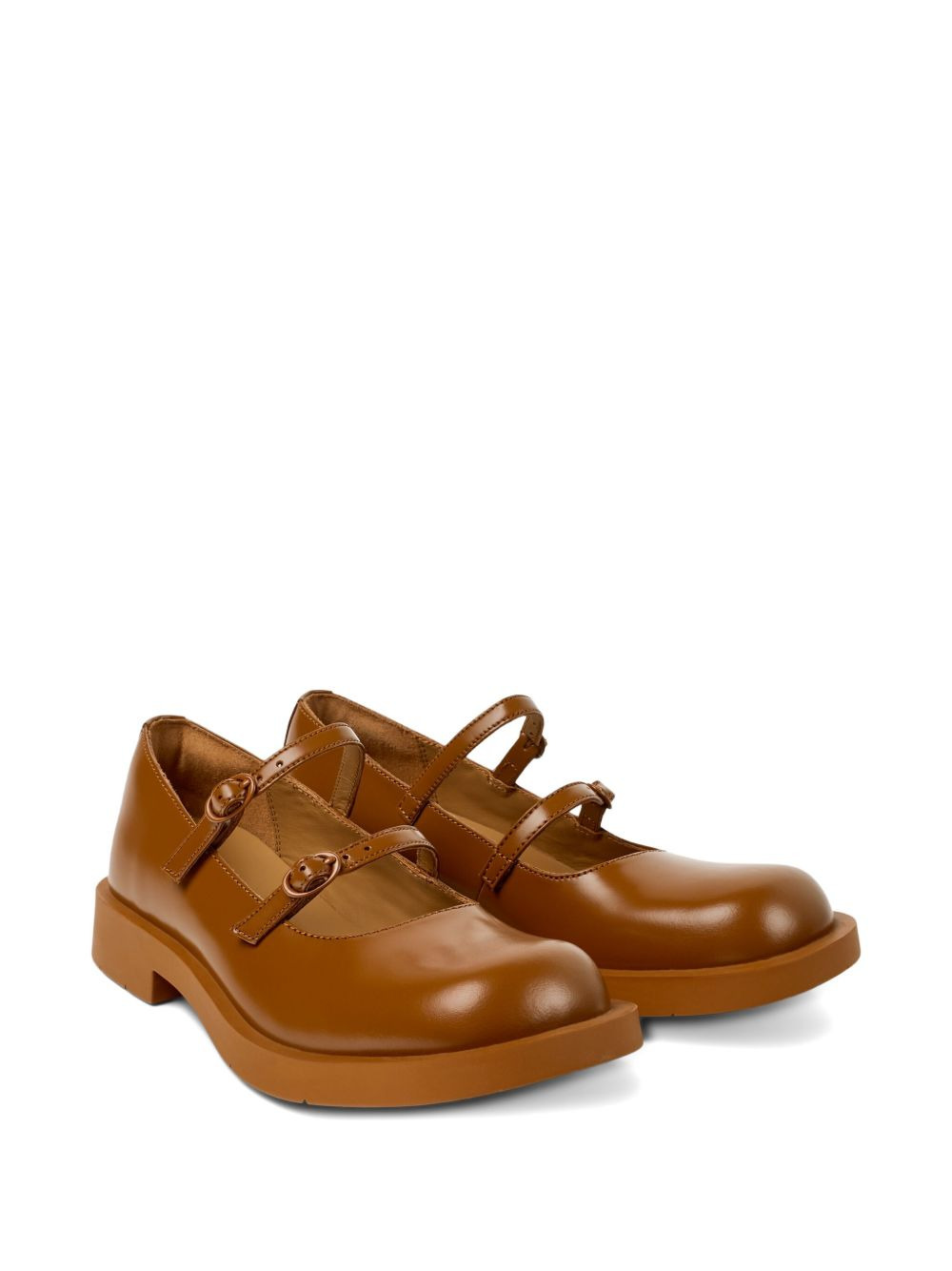 1978 double-buckle leather flat pumps - 2