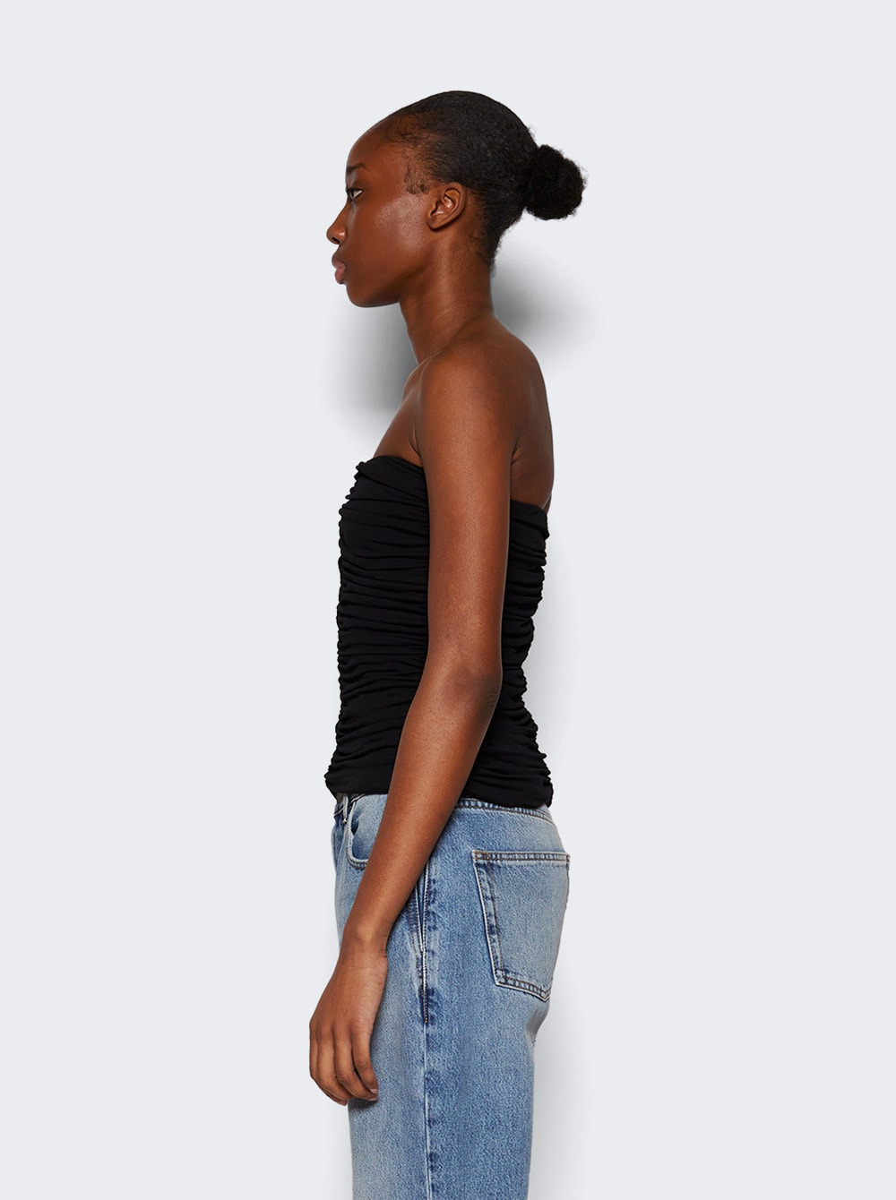 Crepe Jersey Bustier Top Black - 4