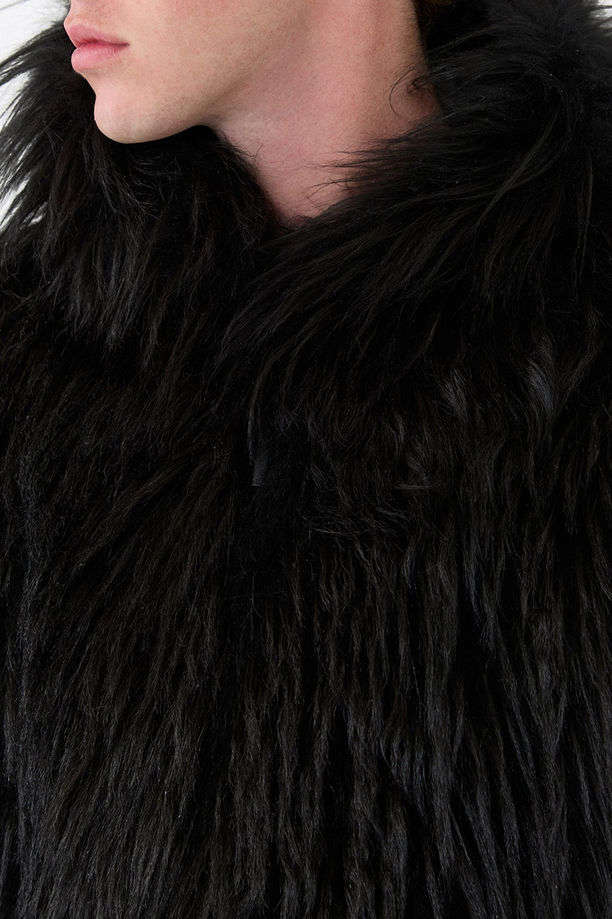 Tom Hoody Jacket in Black Cashmere Shearling - 8