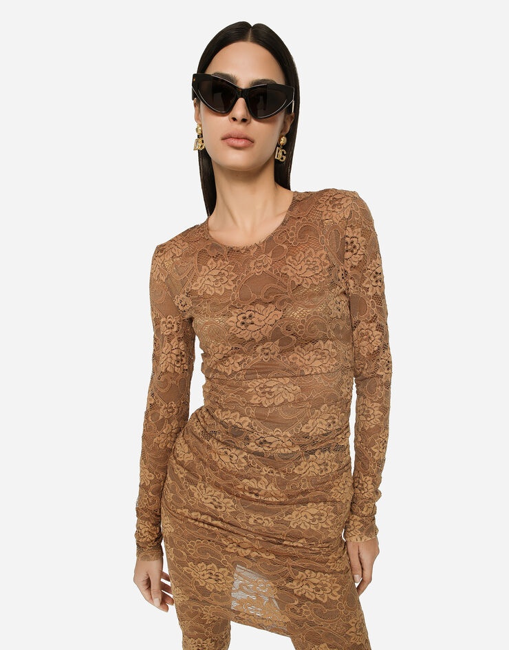 Short floral lace dress - 4