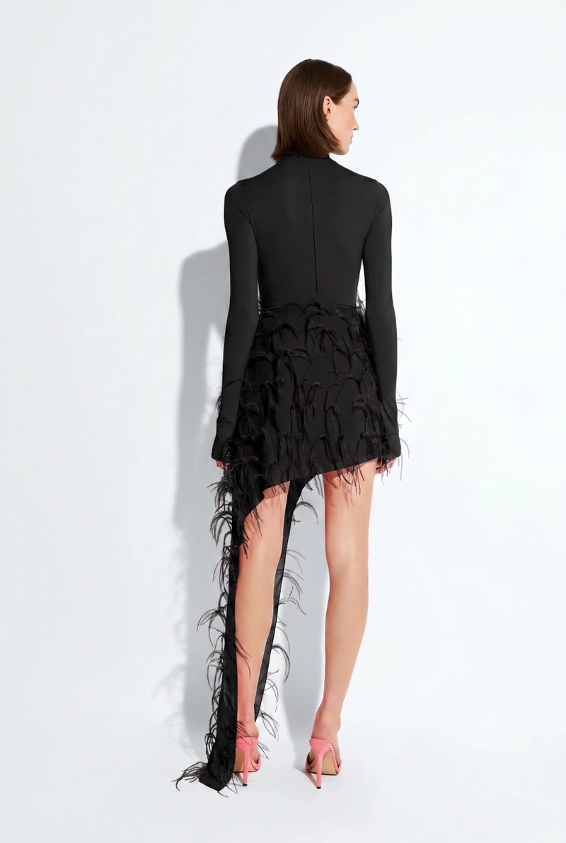 Lightweight Georgette Skirt With Feathers 3