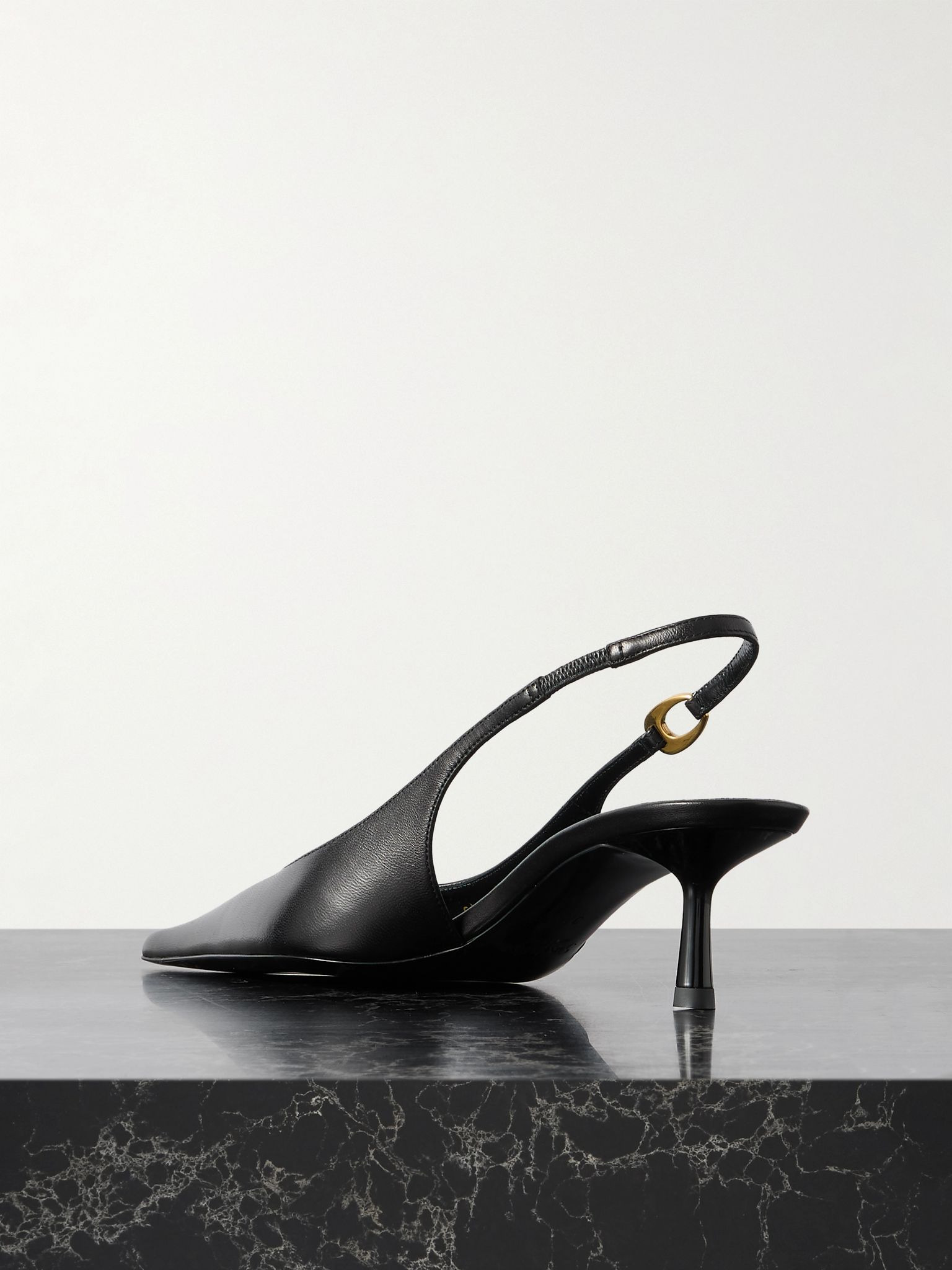Vendôme embellished leather slingback pumps Black - 3