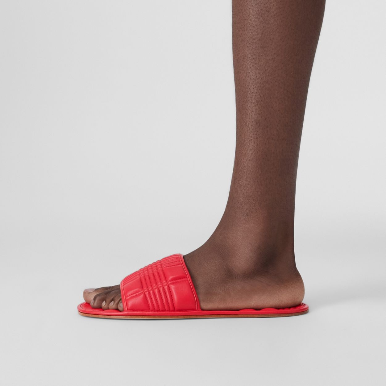 Quilted Leather Slides - 4