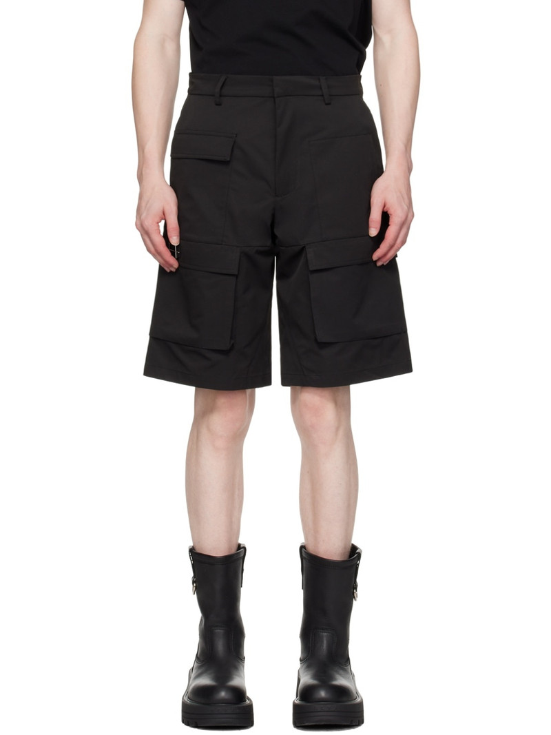 Black Cellulae Cargo Shorts - 1