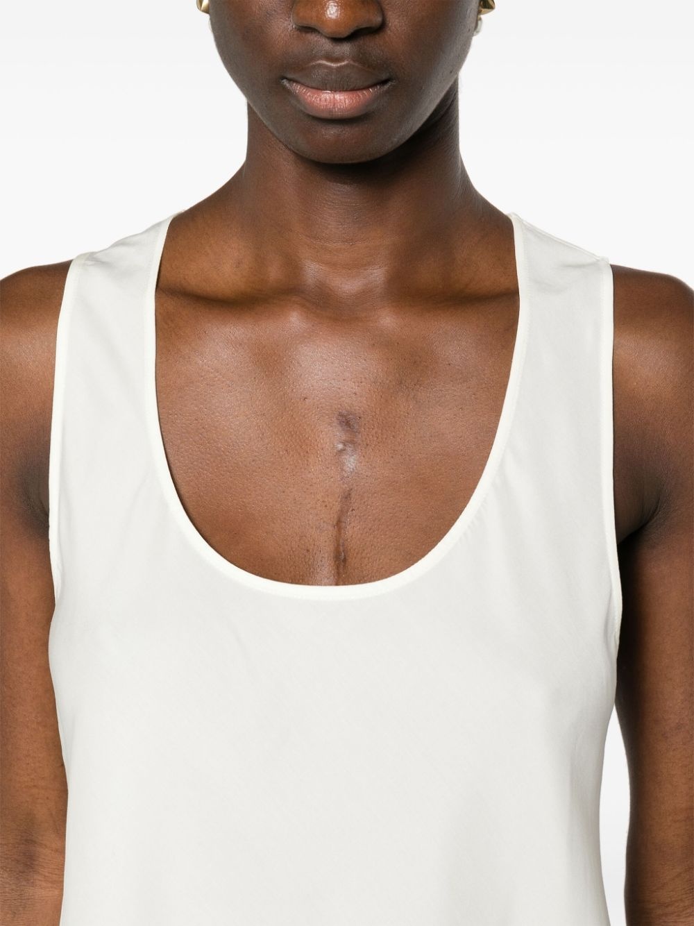 scoop-neck satin tank top - 5