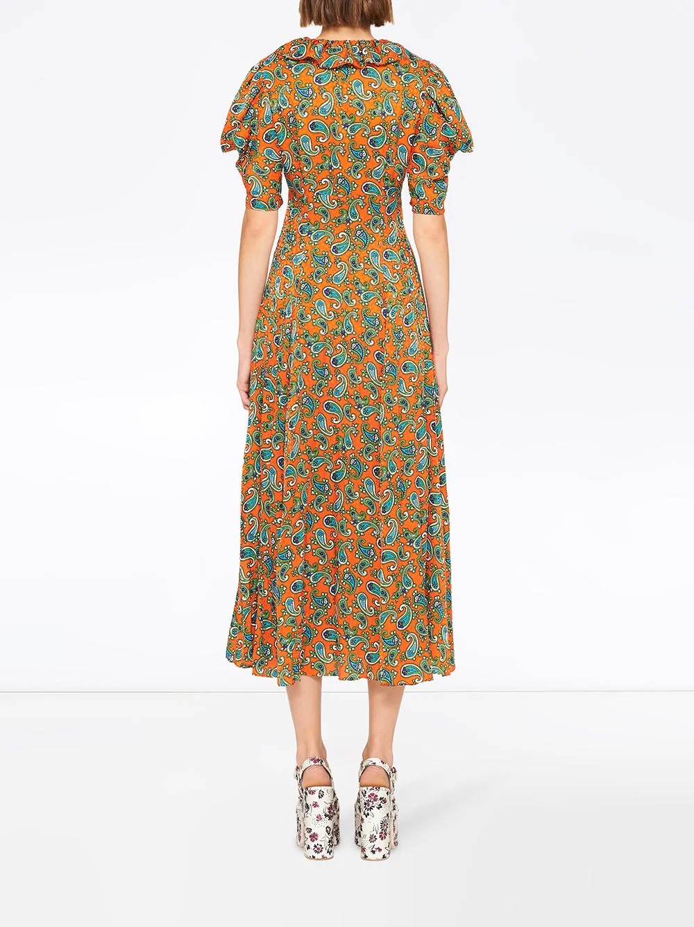 paisley printed jacquard dress - 4