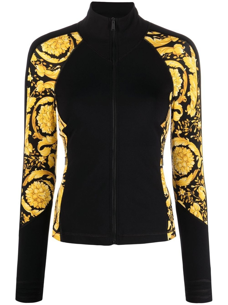 baroque-print zip-up jacket 1