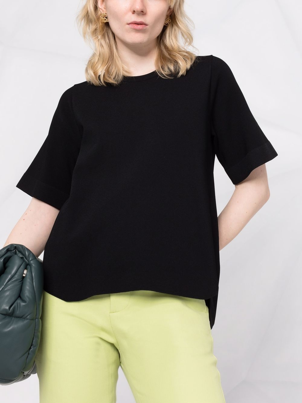 lace-detailing cotton T-shirt - 9