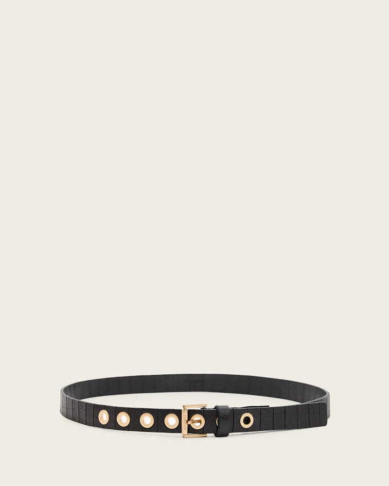 KYLIN SKINNY LEATHER EYELET BELT 5