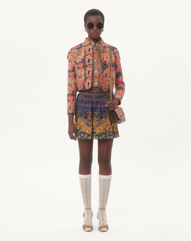 Valentino SKIRT IN LINO PAISLEY MEDAGLIONI VOYAGE IMAGINAIRE outlook
