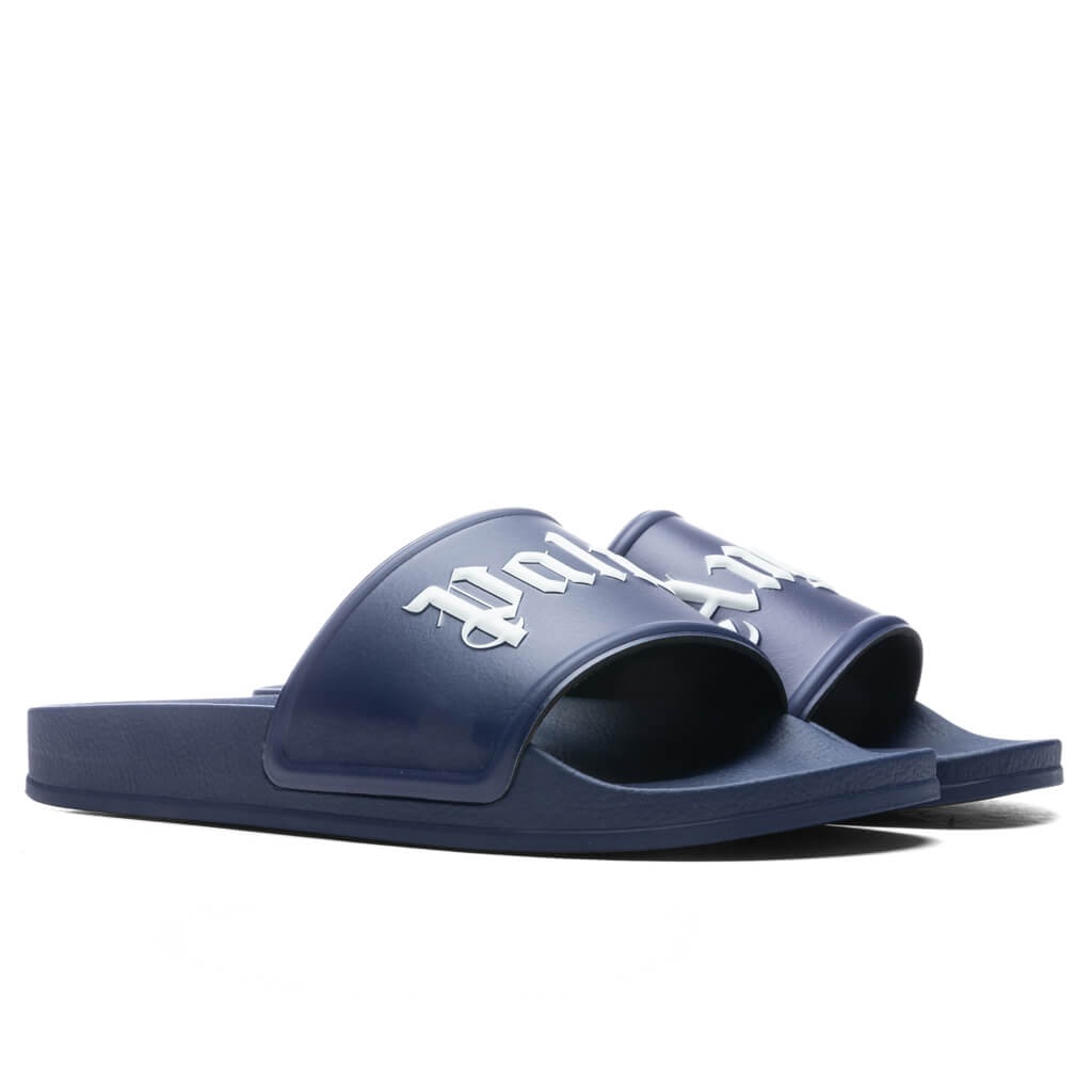 PALM ANGELS POOL SLIDER - BLUE/WHITE - 3