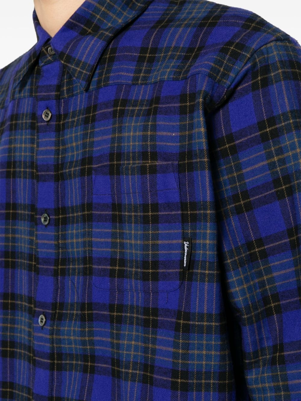 checkered ruched cotton shirt - 5