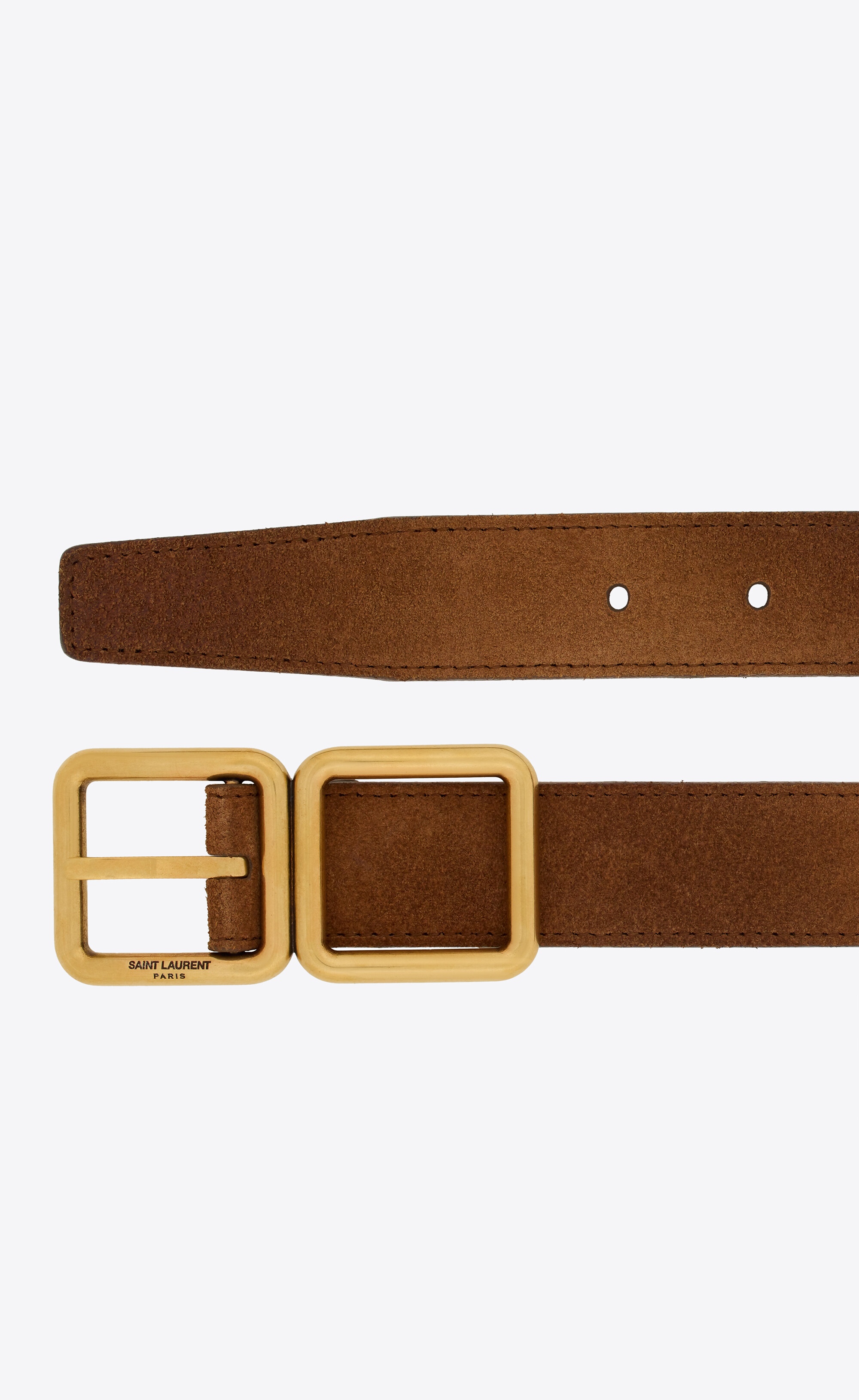 double buckle belt in suede - 2