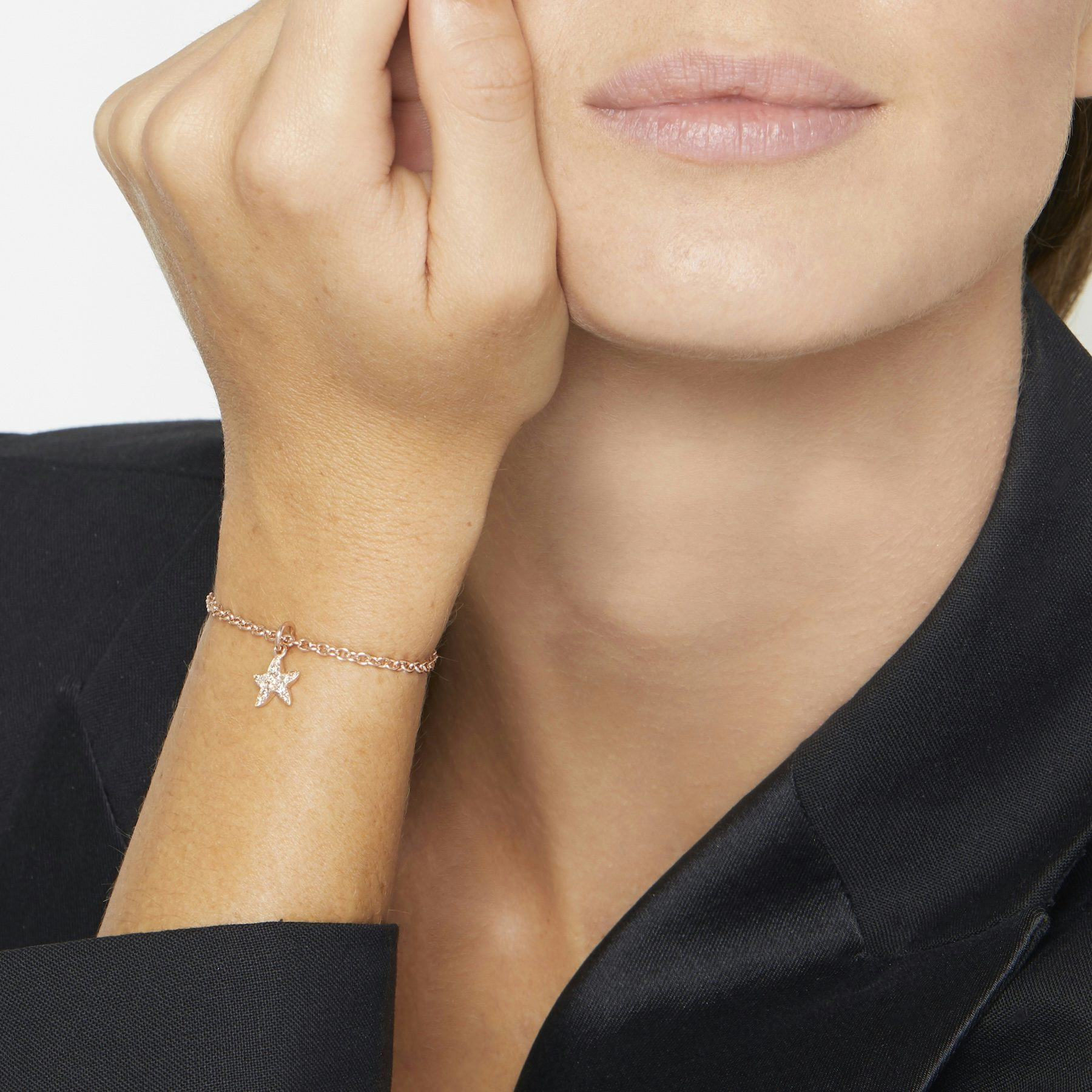 ROSE GOLD & BROWN DIAMOND STAR CHARM - 4
