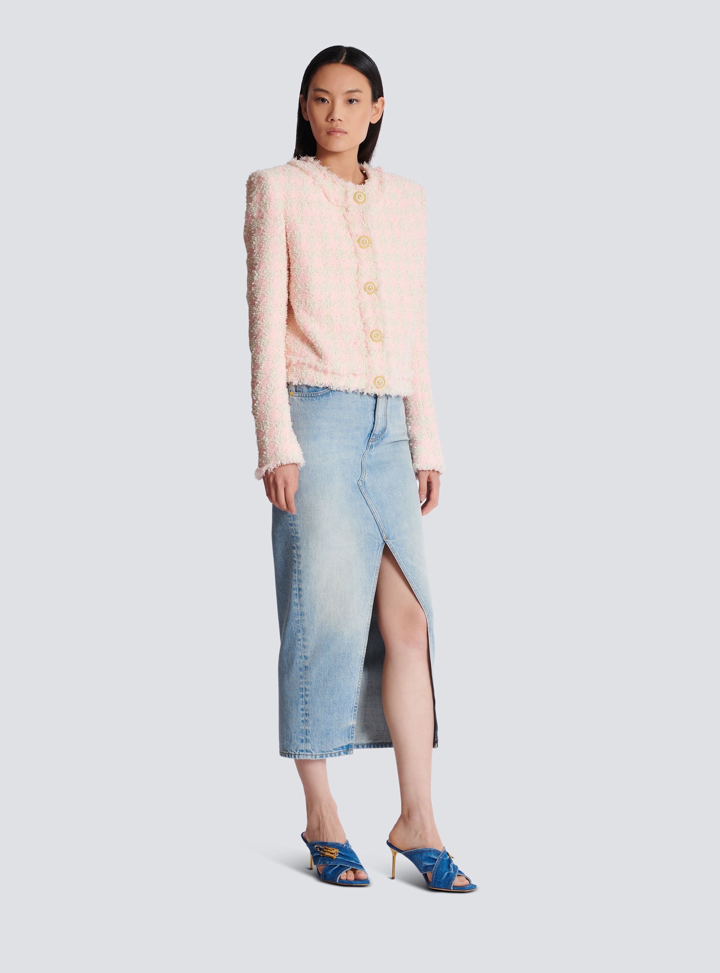 5-button tweed jacket - 3
