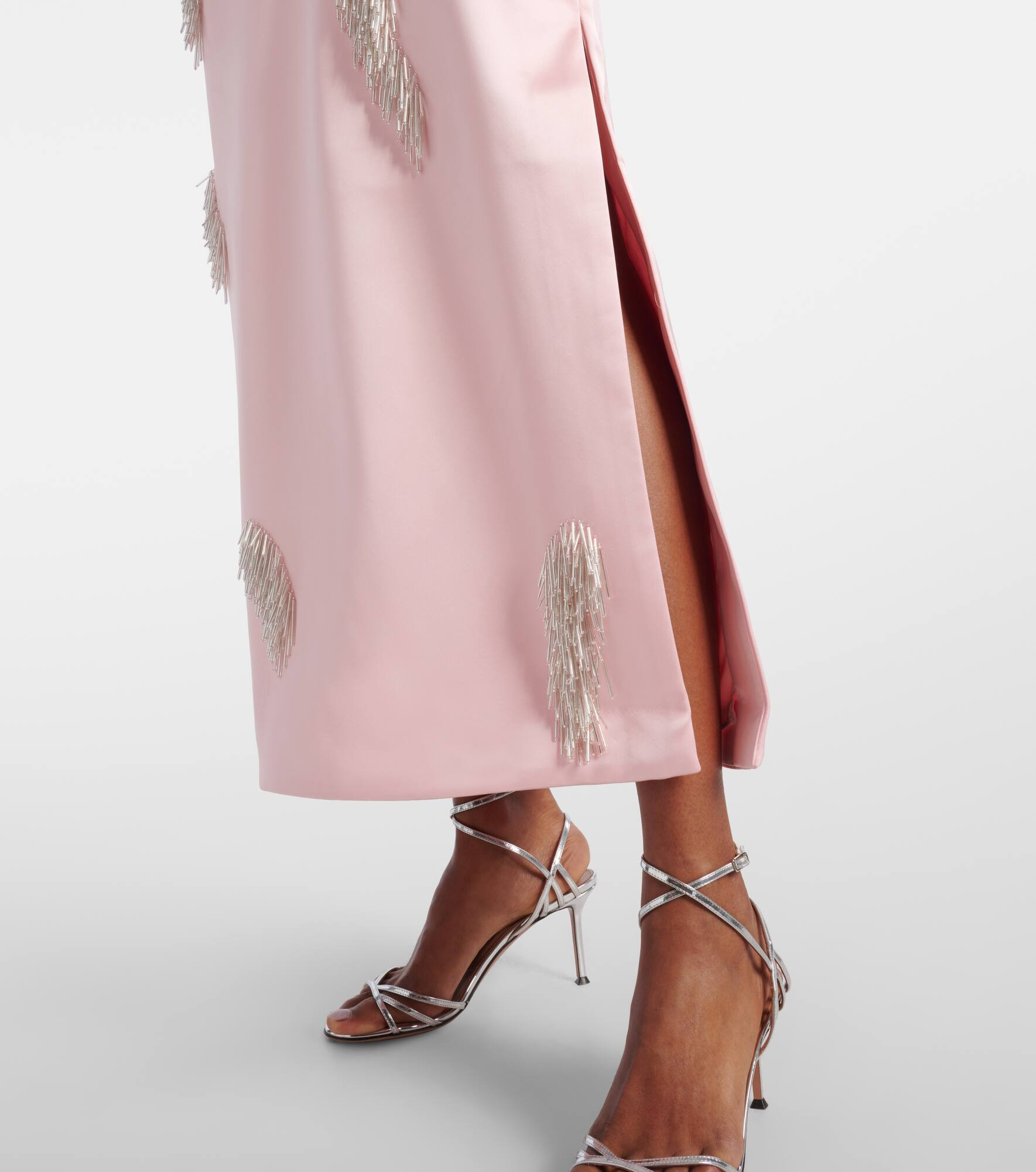 Cindy embellished satin slip dress - 5