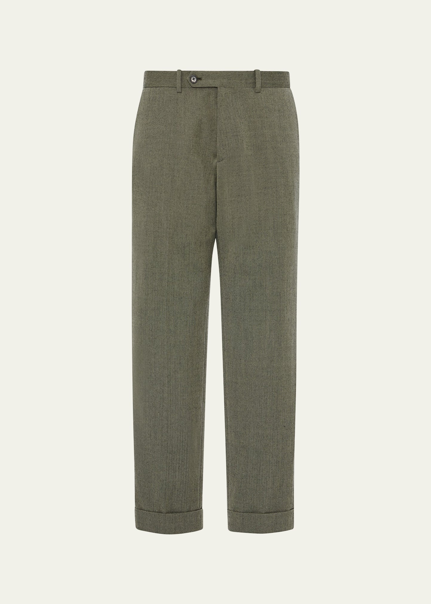 Men's Seth Grey Melange Straight-Leg Trousers - 1