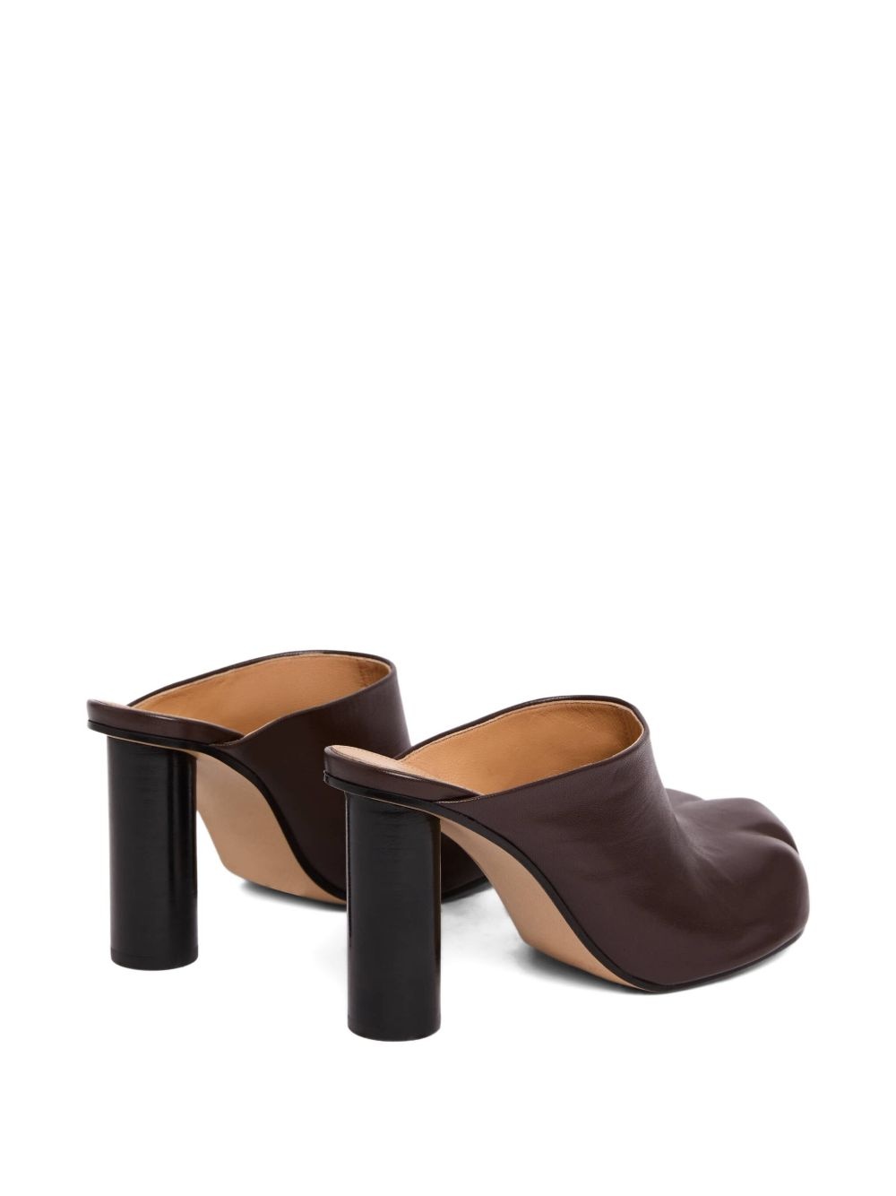 leather heeled mules - 3